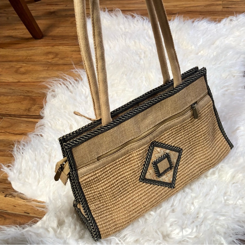 Handmade Casual Straw Jute Shoulder Bag